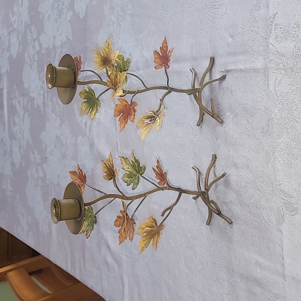 Fall leaves taper candle holders
